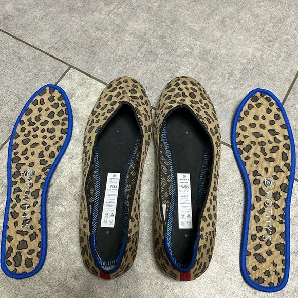 Rothy's Tan and Black Leopard Flats 8.5 - Picture 5 of 6